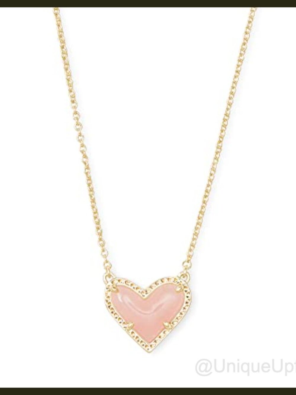 Heart Pendant Necklace Gold Plated Brass Adjustable 15in Chain Gift Box